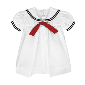 Petit Ami Nautical Sailor Dress in White #2160