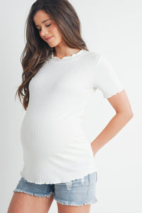 Willa White Maternity Top