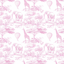 Load image into Gallery viewer, Newborn Swaddle Sash Toile de Jouy Safari
