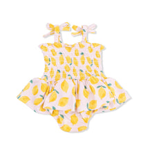 Load image into Gallery viewer, Sunny Lemons Smocked Bubble with Skirt

