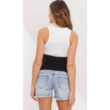 Load image into Gallery viewer, Frayed Denim Maternity Full Panel Shorts
