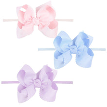 Load image into Gallery viewer, 1/4" Nylon Pantyhose Headband w/ Scalloped Edge Bow
