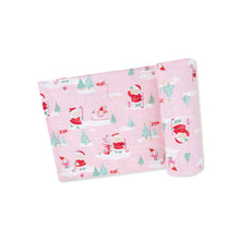 Load image into Gallery viewer, Golfing Mrs. Claus and Elves Swaddle Blanket
