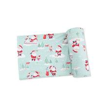 Load image into Gallery viewer, Golfing Santa and Elves Swaddle Blanket
