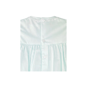 Petit Ami Fully Smocked Dress with French Lace in Mint #5150