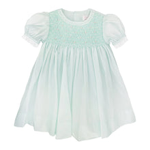 Load image into Gallery viewer, Petit Ami Fully Smocked Dress with French Lace in Mint #5150
