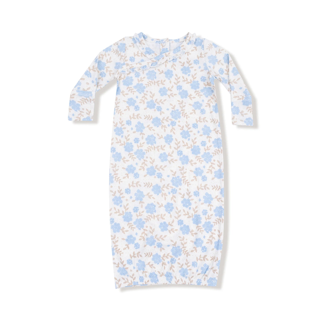 Baby Blue Floral Kimono Gown