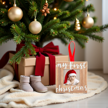 Load image into Gallery viewer, My First Christmas Holiday Wooden Picture Frame Ornament
