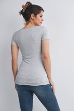 Load image into Gallery viewer, Short Sleeve Scoop Neck Maternity Knit T-Shirt
