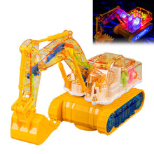 Load image into Gallery viewer, Clear LED Mechanical Gear Excavator Toy
