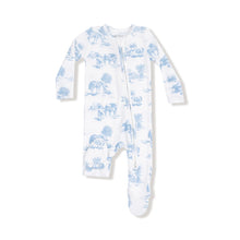 Load image into Gallery viewer, Farm Toile - Blue 2 Way Zipper Footie
