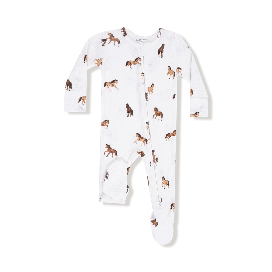 Mini Horses 2 Way Zipper Footie