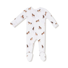 Load image into Gallery viewer, Mini Horses 2 Way Zipper Footie
