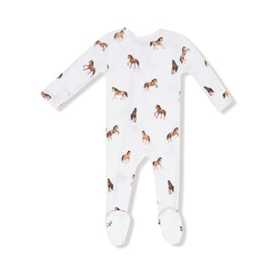 Mini Horses 2 Way Zipper Footie