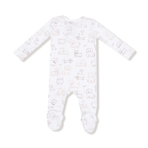 Neutral Pups 2 Way Zipper Footie