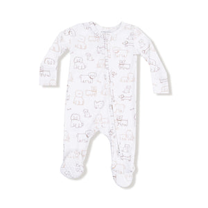 Neutral Pups 2 Way Zipper Footie