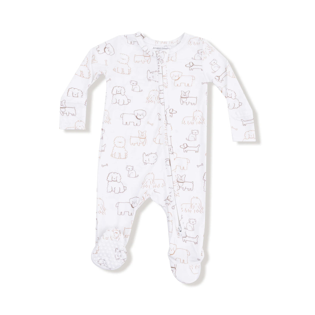 Neutral Pups 2 Way Zipper Footie