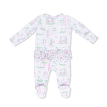Load image into Gallery viewer, Pretty Golf 2 Way Ruffle Back Zipper Footie
