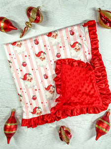 Santa & Stripes Baby Blanket: Christmas 2025 Baby Clothes