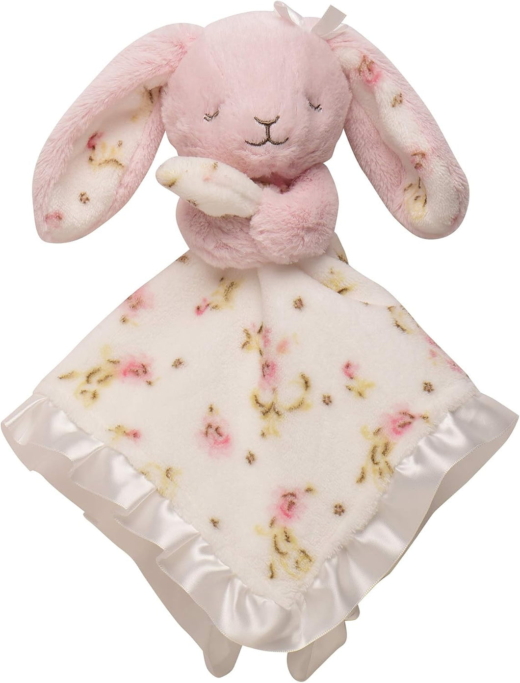 Pink Bunny Rattle Snuggle Blanket