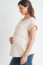 Load image into Gallery viewer, Double Layer Short Sleeve Maternity Nursing Top
