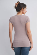 Load image into Gallery viewer, Ribbed Sweetheart-Neckline Maternity Top
