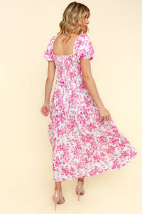 Faith Sweetheart Neck Bustier Floral Tiered Summer Dress