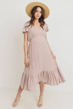 Load image into Gallery viewer, Flutter Sleeve V-Neck Maternity Ruffle Midi Dress
