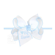 Load image into Gallery viewer, 1/4" Pantyhose Headband w/ Embroidered Lil Sister Bow
