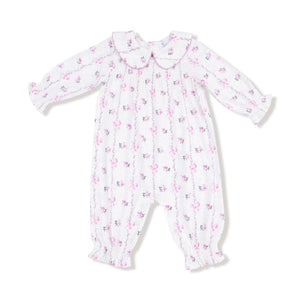 Dainty Buds and Bows Stripe Smocked Romper