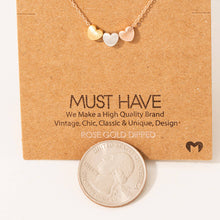 Load image into Gallery viewer, Dainty Three Heart Pendant Necklace
