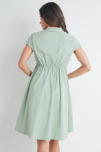 Load image into Gallery viewer, Button Up Short Sleeve Maternity Shirt Dress
