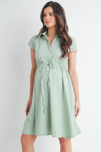 Load image into Gallery viewer, Button Up Short Sleeve Maternity Shirt Dress
