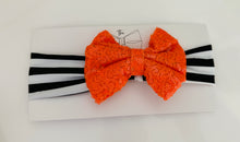Load image into Gallery viewer, Black &amp; White Orange Headbow
