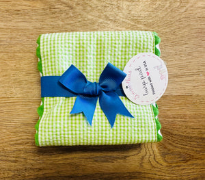 Green Checkered Burp Cloth