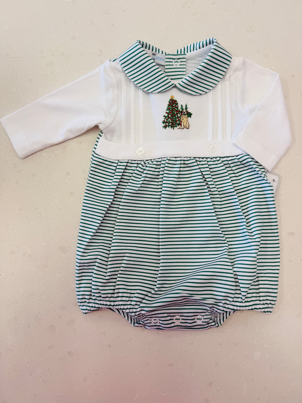 Boys Christmas Pals Hand Embroidered Bubble Romper