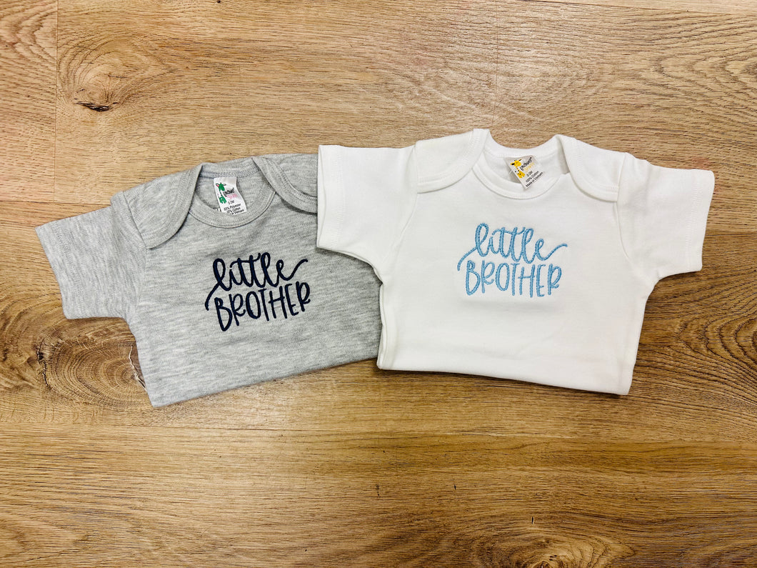 Little Brother Embroidered Onesie