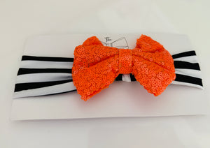 Black & White Orange Headbow