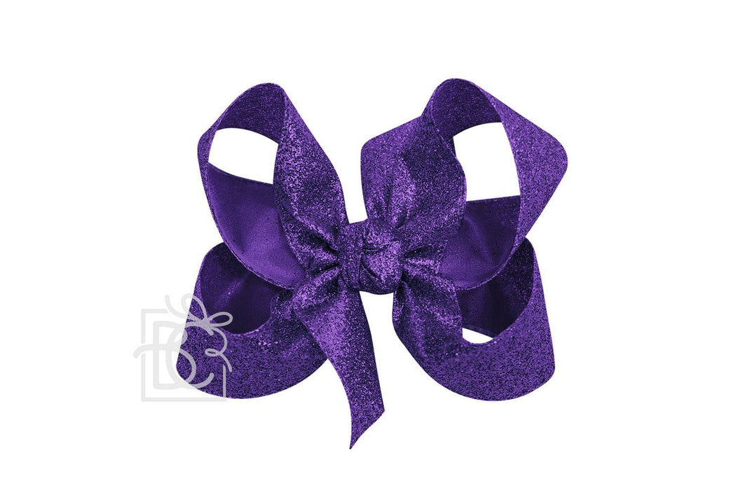 Purple Glitter Metallic Hair Bow