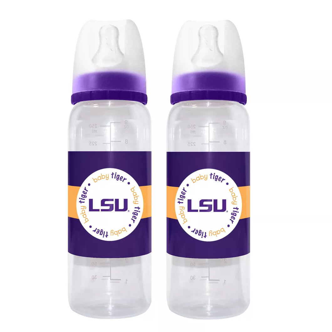 BabyFanatic LSU Tigers 9oz Infant Baby Bottle (2 Pack)