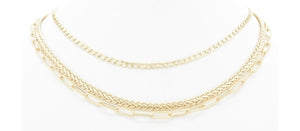Different Textured Chain Necklace