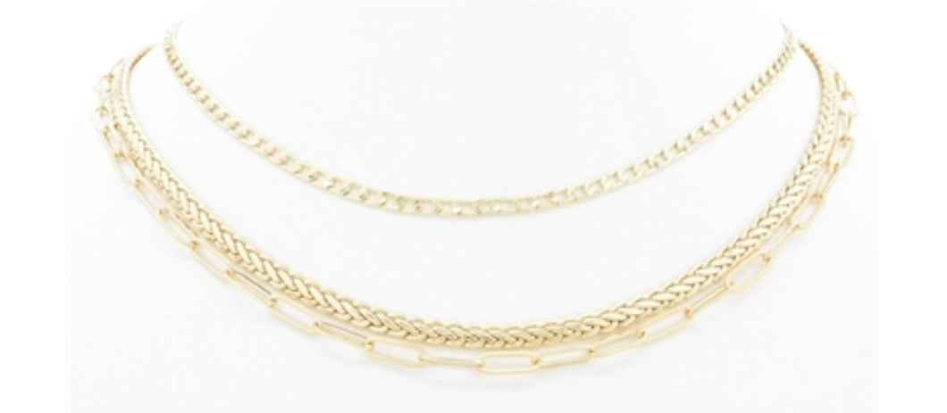Different Textured Chain Necklace