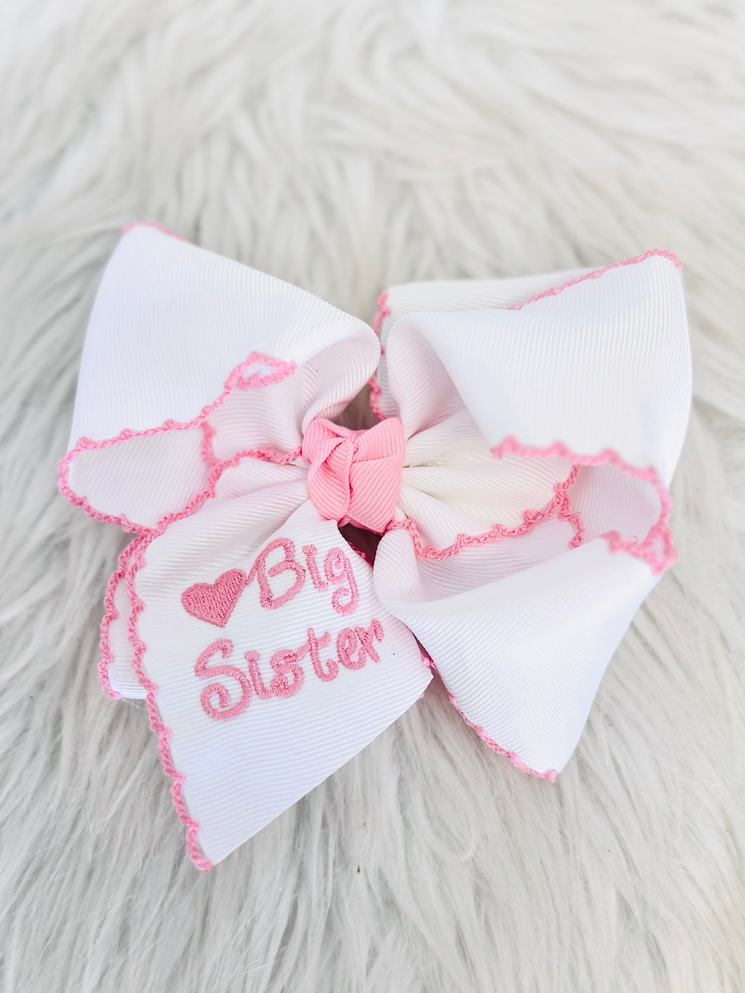 Big Sister Embroidered Bow
