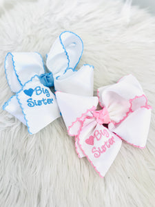 Big Sister Embroidered Bow