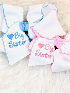 Big Sister Embroidered Bow