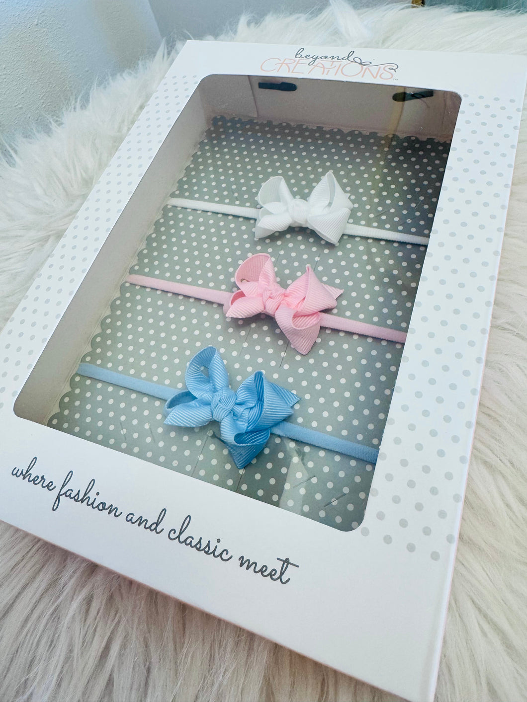 3-Pack Bow with Pantyhose Headband Bundle Gift Box