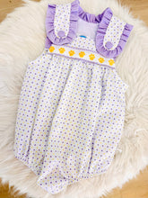 Load image into Gallery viewer, Purple/Gold Bitty Dot Tiger Paw Ribbon Bubble
