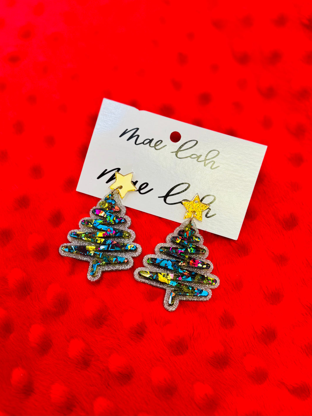 Glitter Christmas Tree Earrings
