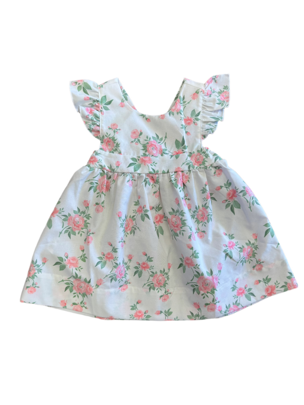 Rose Print Dress with Bow Back