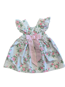 Rose Print Dress with Bow Back